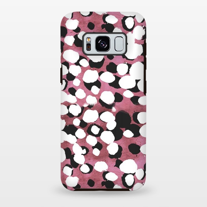 Galaxy S8 plus StrongFit Ink spots on metallic pink stone by Oana 