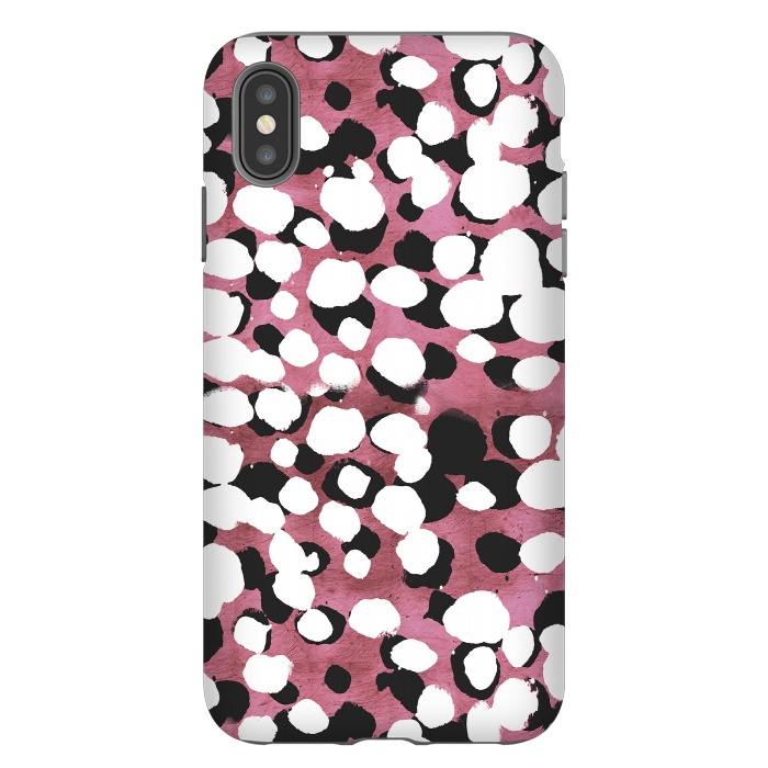 iPhone Xs Max StrongFit Ink spots on metallic pink stone by Oana 