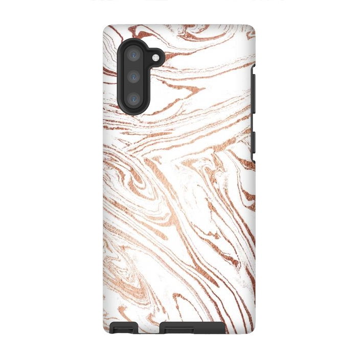 Galaxy Note 10 StrongFit White marble with rose gold details by Oana 