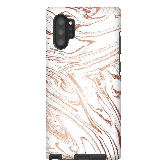Galaxy Note 10 plus StrongFit White marble with rose gold details by Oana 