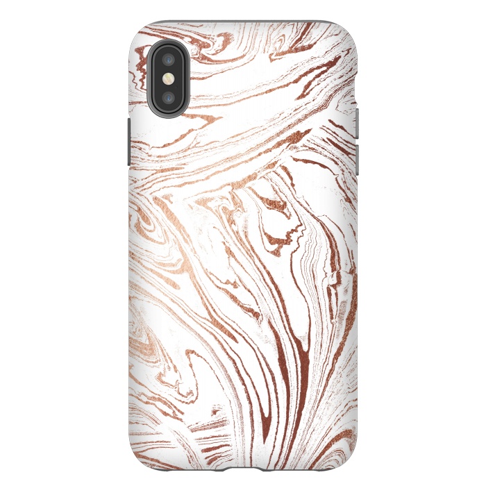iPhone Xs Max StrongFit White marble with rose gold details by Oana 