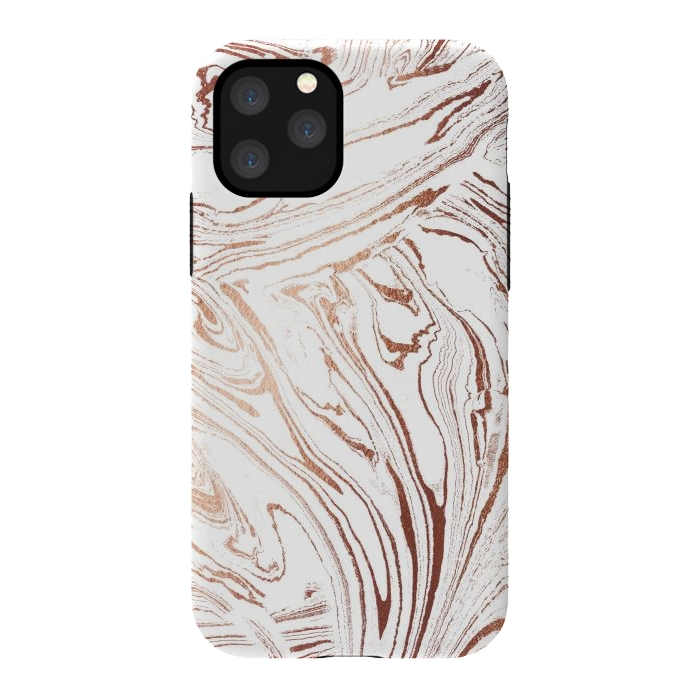 iPhone 11 Pro StrongFit White marble with rose gold details by Oana 