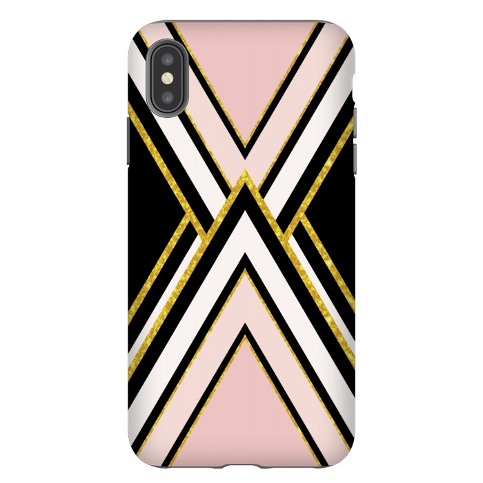 iPhone Xs Max StrongFit Pink gold geometric by Jms