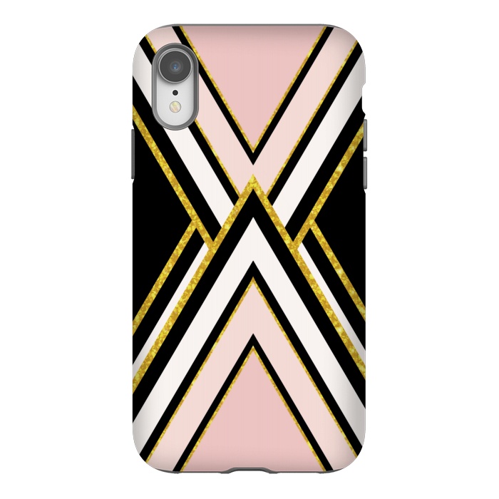 iPhone Xr StrongFit Pink gold geometric by Jms