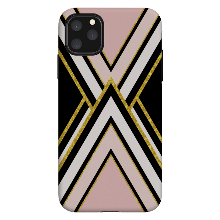 iPhone 11 Pro Max StrongFit Pink gold geometric by Jms