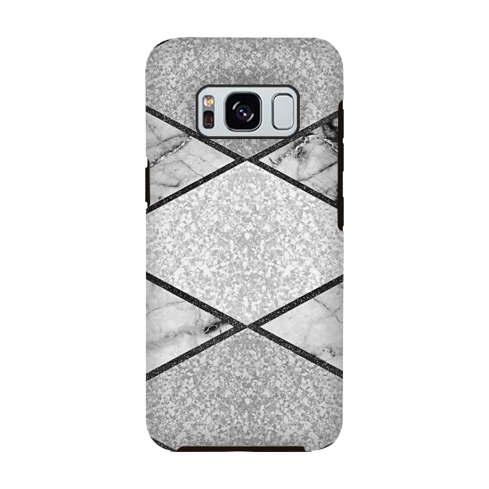 Galaxy S8 StrongFit Silver glitters marble by Jms