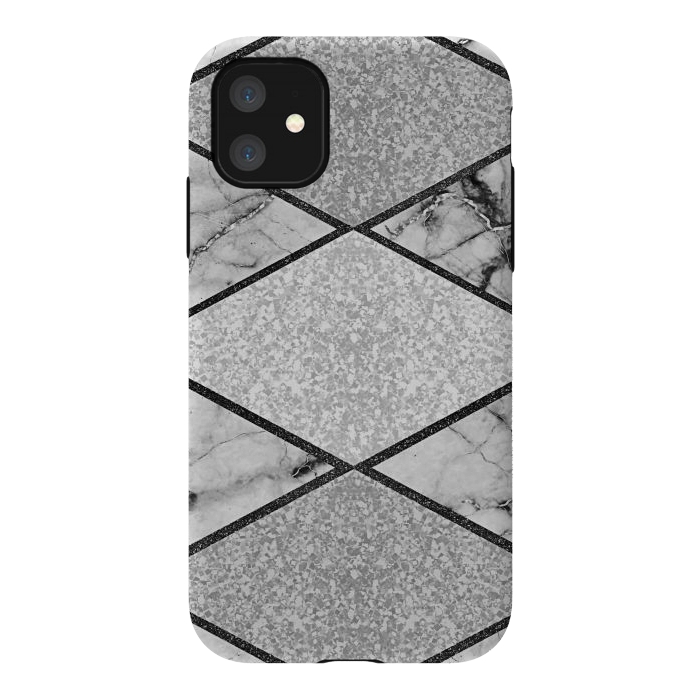 iPhone 11 StrongFit Silver glitters marble by Jms