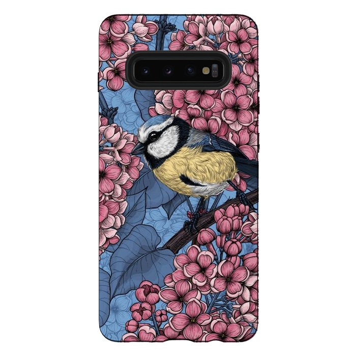 Galaxy S10 plus StrongFit Tit bird in the lilac garden 2 by Katerina Kirilova