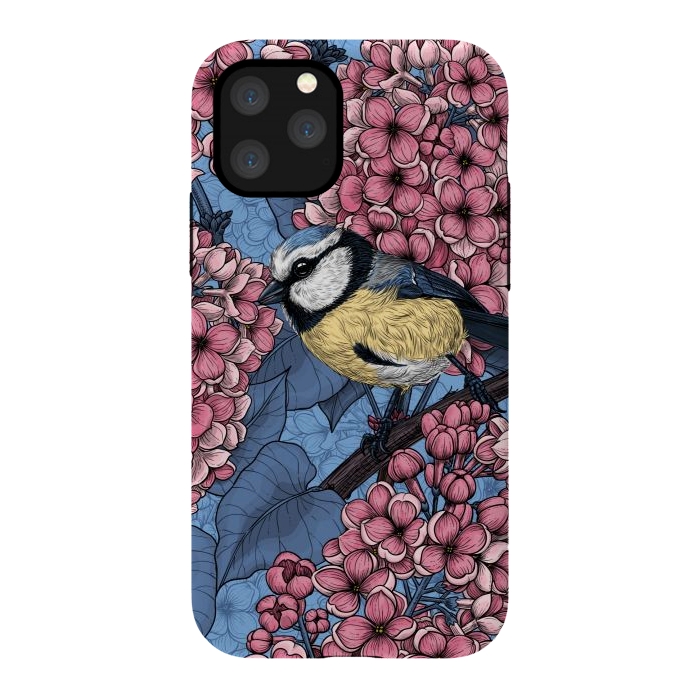 iPhone 11 Pro StrongFit Tit bird in the lilac garden 2 by Katerina Kirilova