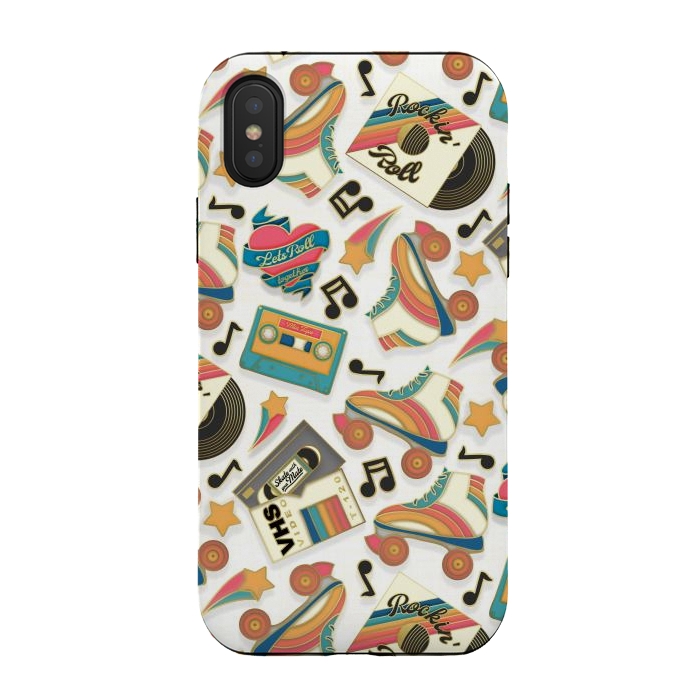 iPhone Xs / X StrongFit Retro Roller Rink by gingerlique