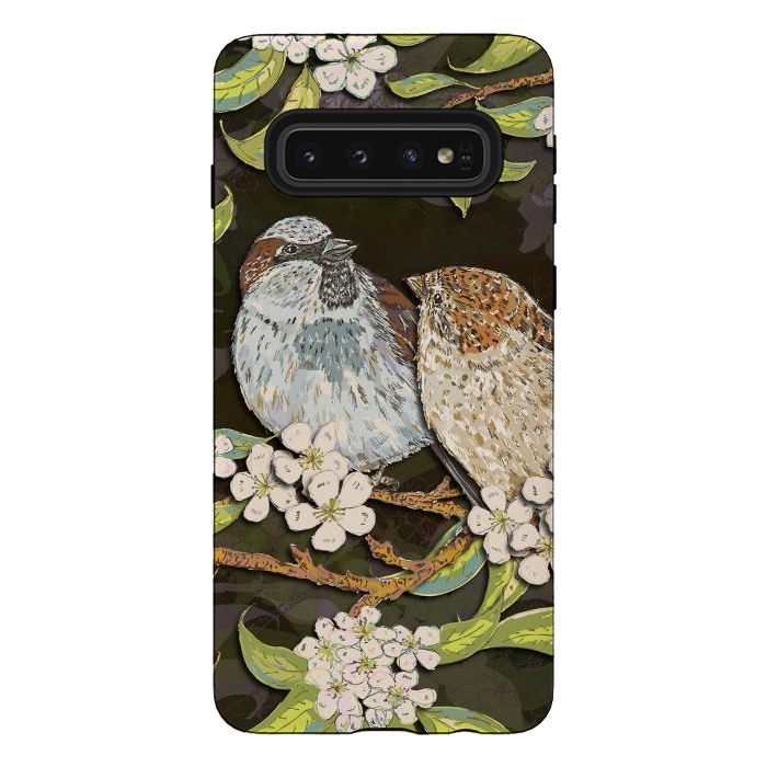 Galaxy S10 StrongFit Sweet Sparrows by Lotti Brown