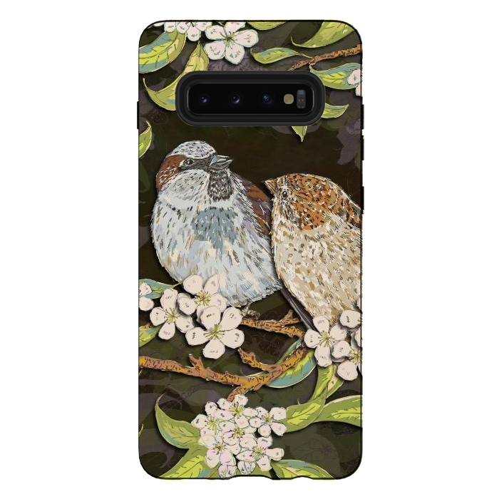 Galaxy S10 plus StrongFit Sweet Sparrows by Lotti Brown
