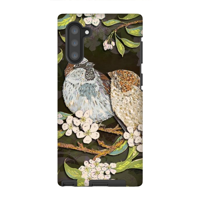 Galaxy Note 10 StrongFit Sweet Sparrows by Lotti Brown