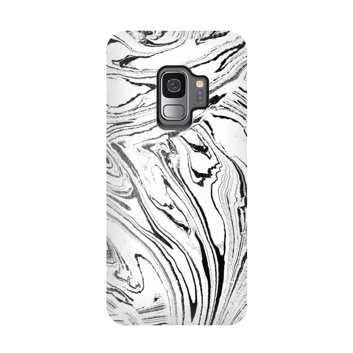 Galaxy S9 StrongFit White liquid marble paint by Oana 