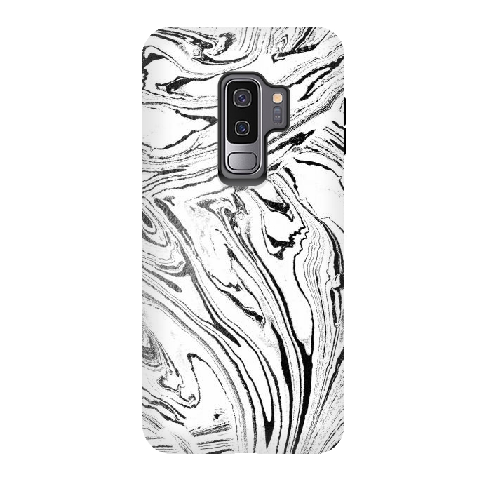 Galaxy S9 plus StrongFit White liquid marble paint by Oana 