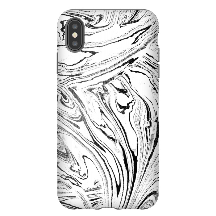iPhone Xs Max StrongFit White liquid marble paint by Oana 