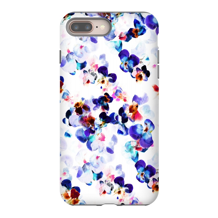 iPhone 7 plus StrongFit Blue purple pansy petals by Oana 