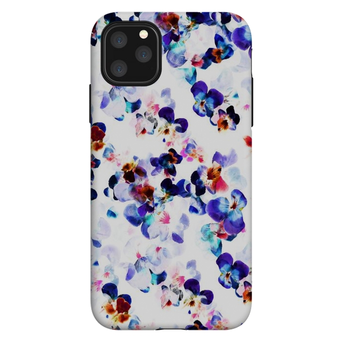 iPhone 11 Pro Max StrongFit Blue purple pansy petals by Oana 