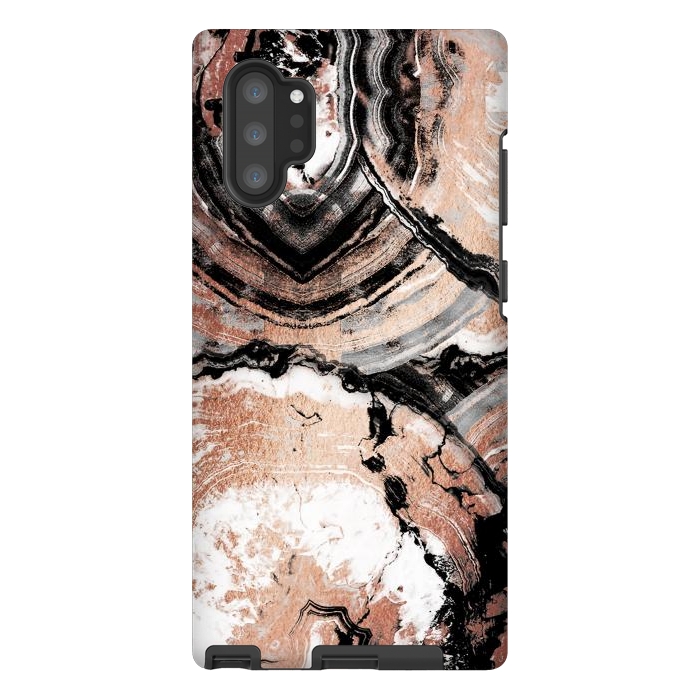 Galaxy Note 10 plus StrongFit Rose gold geode marble by Oana 