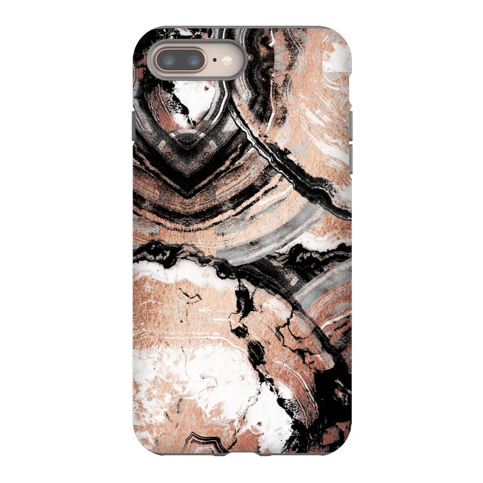 iPhone 7 plus StrongFit Rose gold geode marble by Oana 