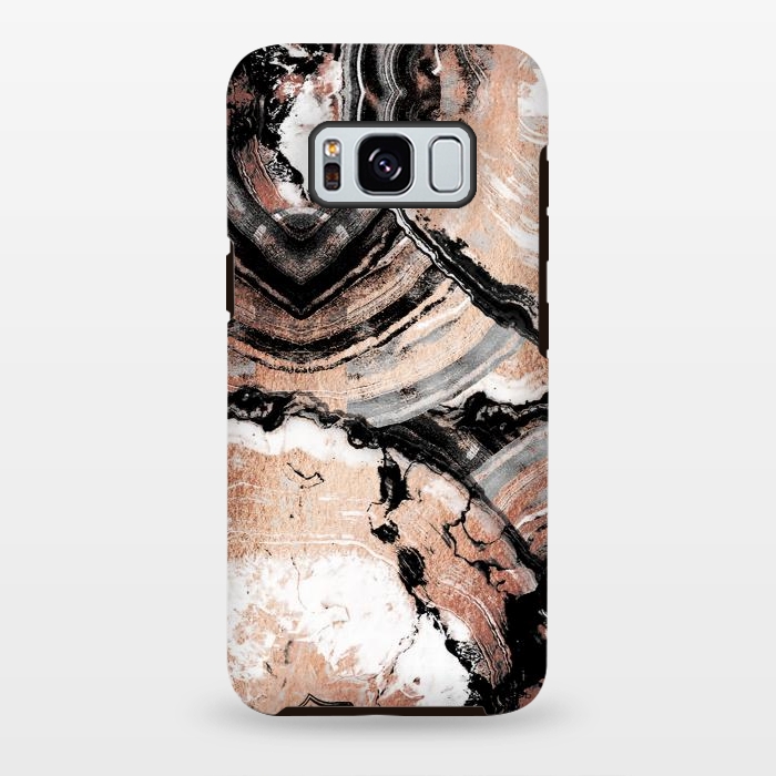 Galaxy S8 plus StrongFit Rose gold geode marble by Oana 