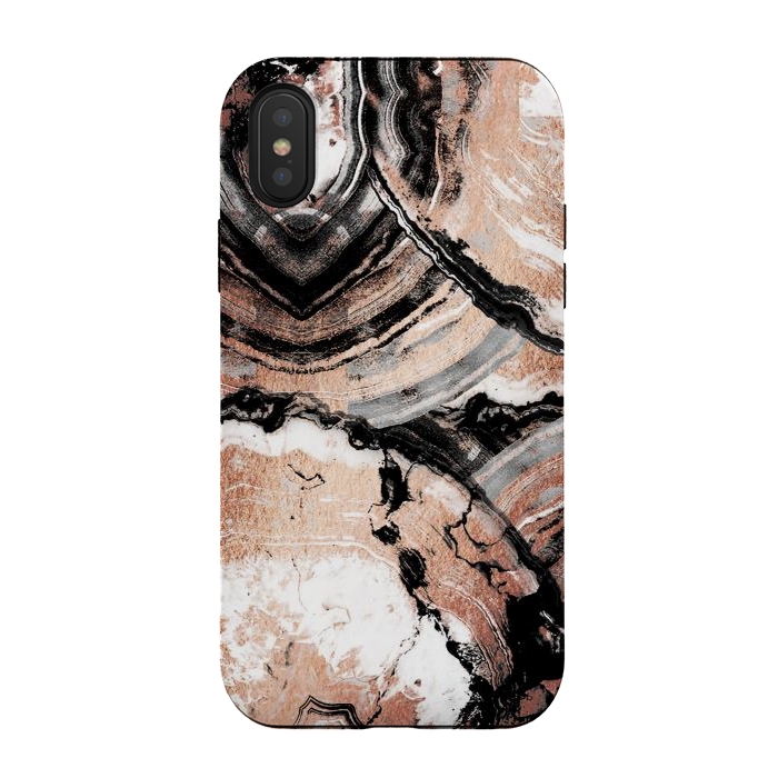 iPhone Xs / X StrongFit Rose gold geode marble by Oana 
