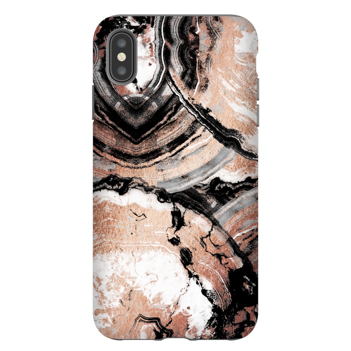 iPhone Xs Max StrongFit Rose gold geode marble by Oana 