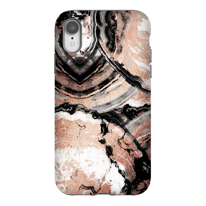 iPhone Xr StrongFit Rose gold geode marble by Oana 