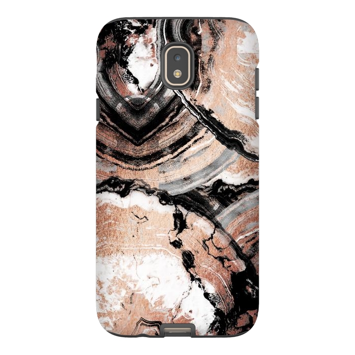 Galaxy J7 StrongFit Rose gold geode marble by Oana 