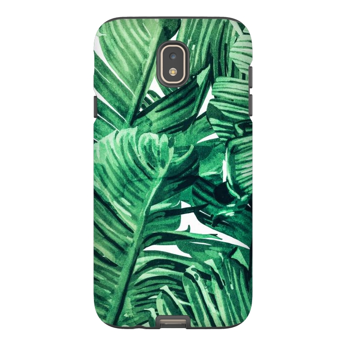 Galaxy J7 StrongFit Tropical State of Mind | Watercolor Palm Banana Leaves Painting | Botanical Jungle Bohemian Plants by Uma Prabhakar Gokhale