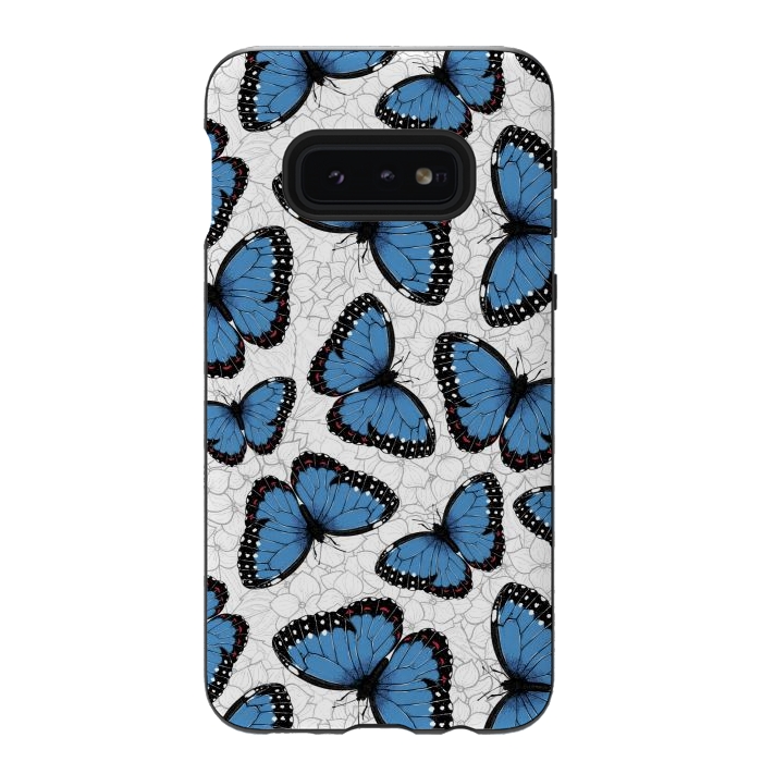 Galaxy S10e StrongFit Blue morpho butterflies by Katerina Kirilova