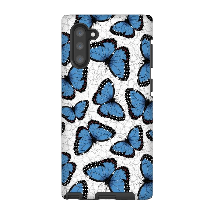 Galaxy Note 10 StrongFit Blue morpho butterflies by Katerina Kirilova