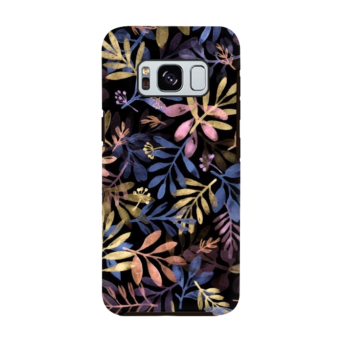 Galaxy S8 StrongFit colorful branches on a black background by Alena Ganzhela