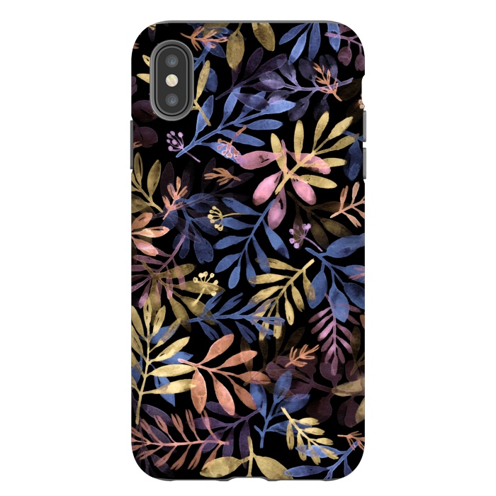 iPhone Xs Max StrongFit colorful branches on a black background by Alena Ganzhela