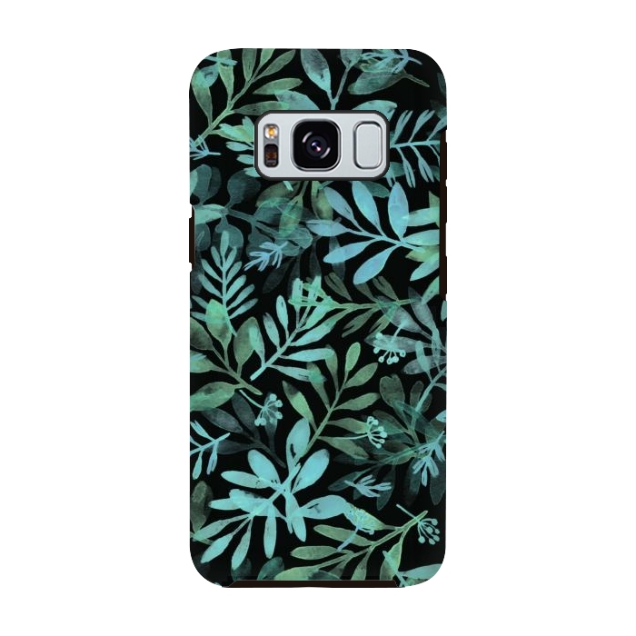 Galaxy S8 StrongFit emerald branches on a black background by Alena Ganzhela