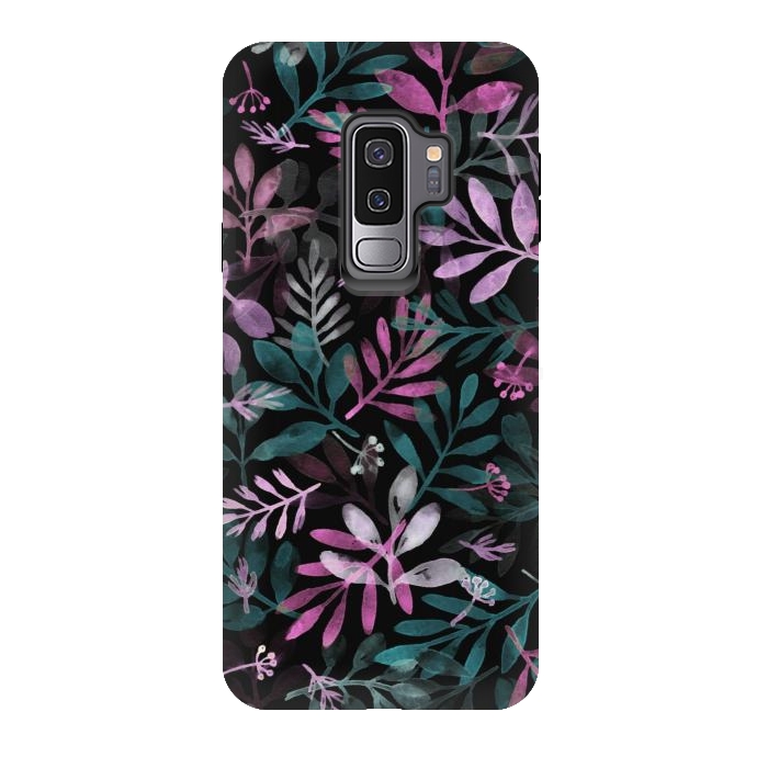 Galaxy S9 plus StrongFit pink and green branches by Alena Ganzhela
