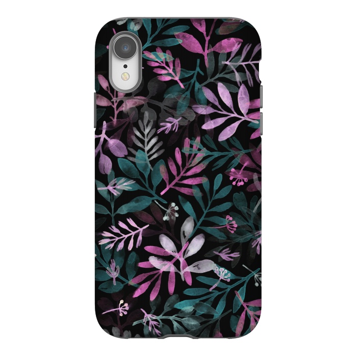 iPhone Xr StrongFit pink and green branches by Alena Ganzhela