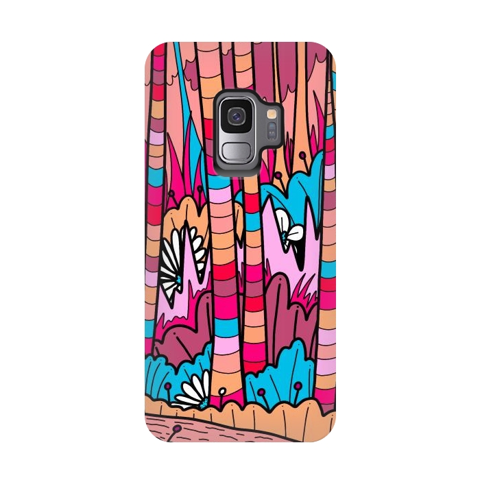 Galaxy S9 StrongFit Stripe line forest by Steve Wade (Swade)