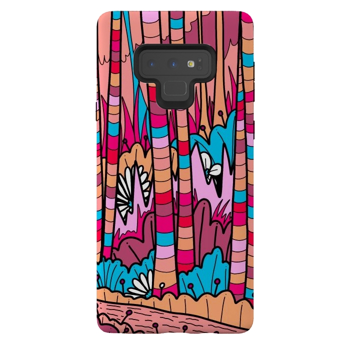 Galaxy Note 9 StrongFit Stripe line forest by Steve Wade (Swade)