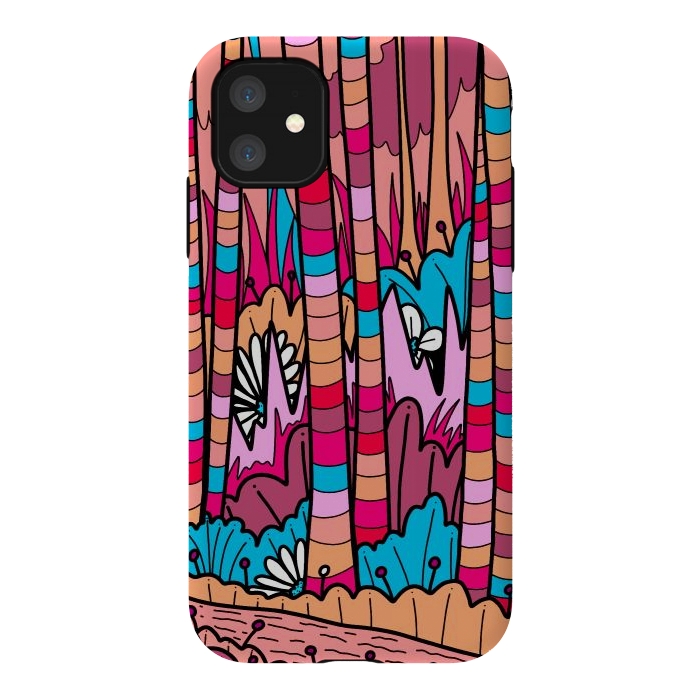 iPhone 11 StrongFit Stripe line forest by Steve Wade (Swade)