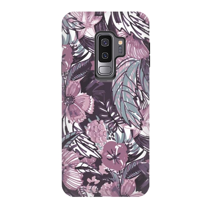 Galaxy S9 plus StrongFit Modern sketched flower bouquet by Oana 