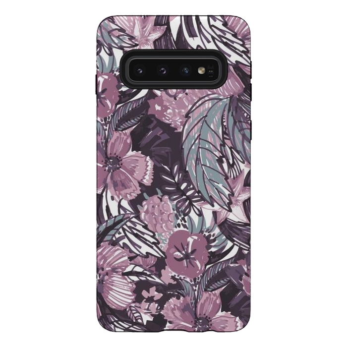 Galaxy S10 StrongFit Modern sketched flower bouquet by Oana 