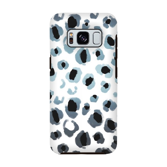 Galaxy S8 StrongFit Blue silver leopard spots by Oana 