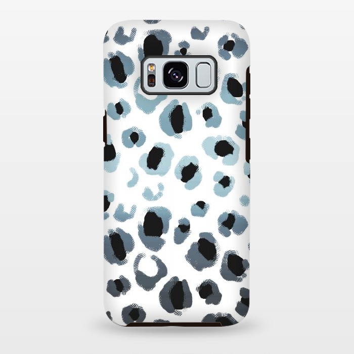 Galaxy S8 plus StrongFit Blue silver leopard spots by Oana 