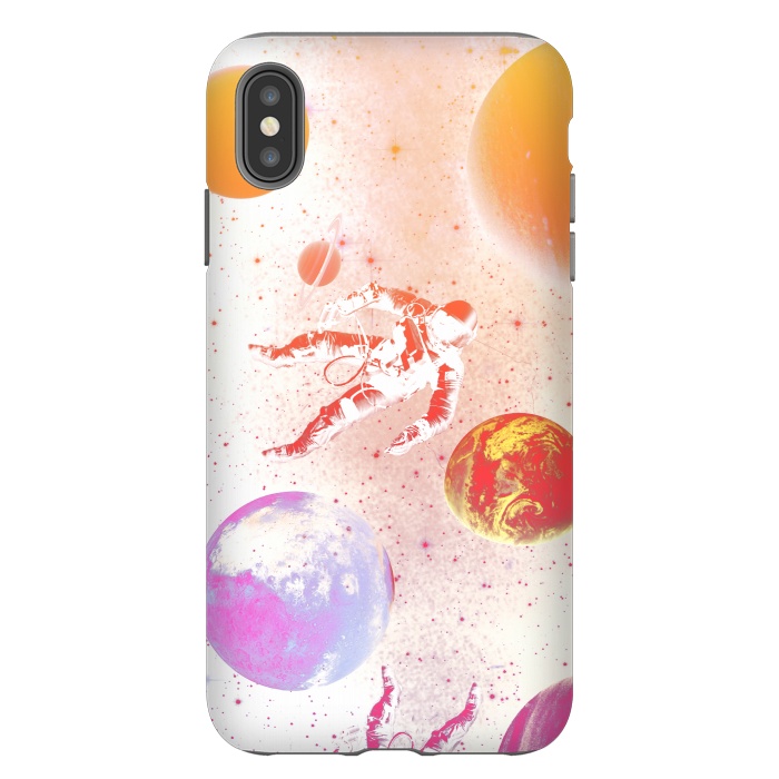 iPhone Xs Max StrongFit Astronaut in Space - Colorful gradient by Oana 