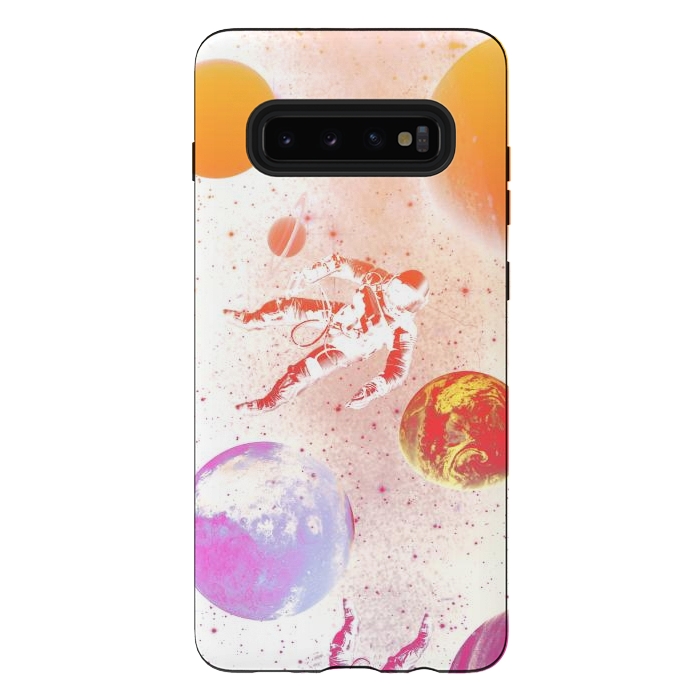 Galaxy S10 plus StrongFit Astronaut in Space - Colorful gradient by Oana 