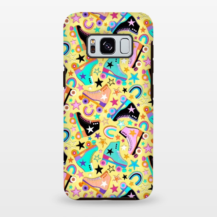 Galaxy S8 plus StrongFit Retro Roller Skates on Yellow by Micklyn Le Feuvre