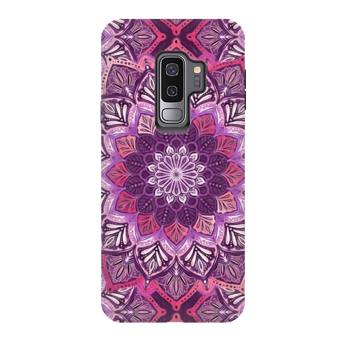 Galaxy S9 plus StrongFit Perfect Pearly Plum Mandala by Micklyn Le Feuvre