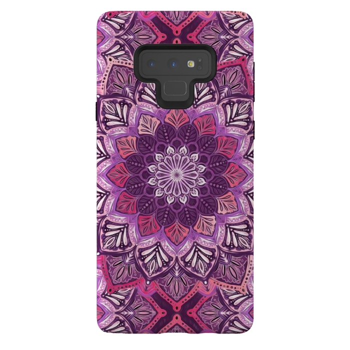 Galaxy Note 9 StrongFit Perfect Pearly Plum Mandala by Micklyn Le Feuvre