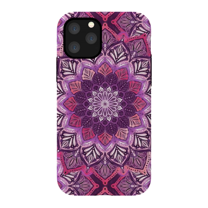 iPhone 11 Pro StrongFit Perfect Pearly Plum Mandala by Micklyn Le Feuvre